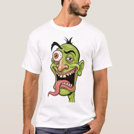 Graciosa camiseta verde de caricatura zombie