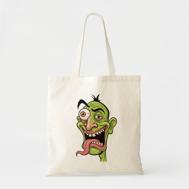 Graciosa caricatura zombie para la bolsa de Tote (Frente)