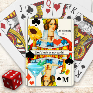 Graciosa cubierta de cartas para jugar cócteles Qu