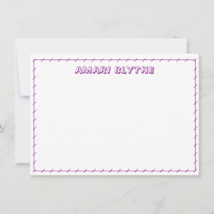 Graciosa Cute Jugador Girly Purple Border Tarjeta 