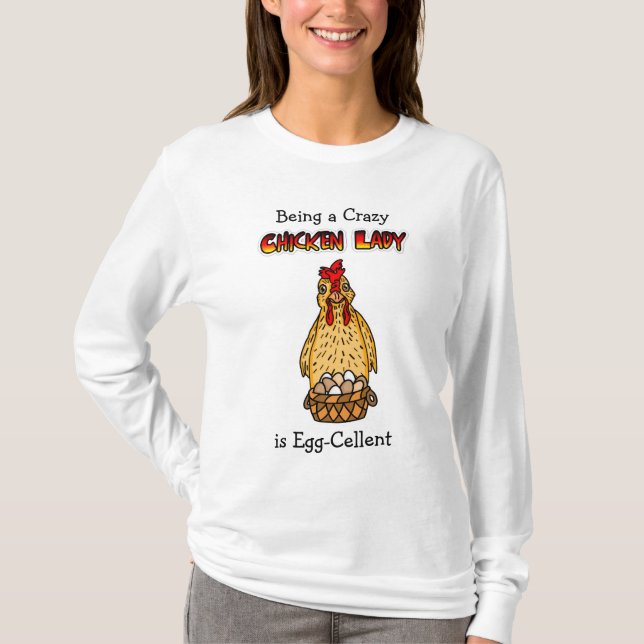 Graciosa dama de pollo Humor camiseta (Anverso)