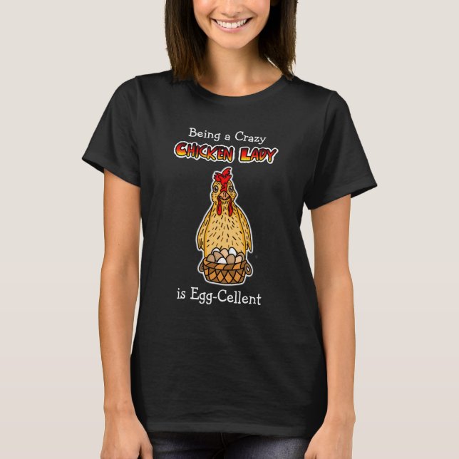 Graciosa dama de pollo Humor camiseta (Anverso)
