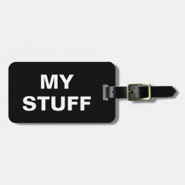 Graciosa etiqueta de equipaje con 'Mis cosas' escr