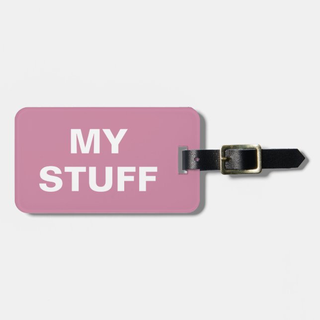 Graciosa etiqueta de equipaje con 'Mis cosas' escr (Frente Horizontal)
