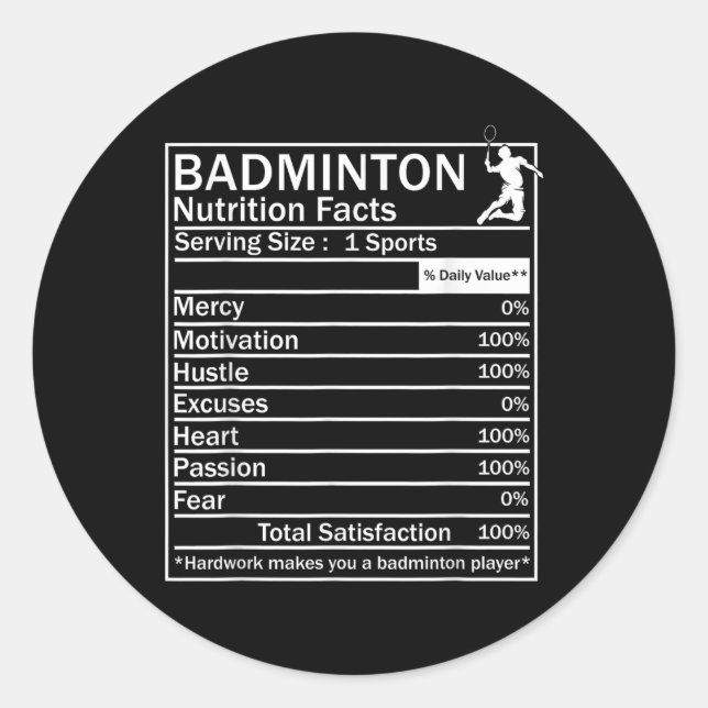 Graciosa etiqueta de ingredientes de Badminton (Anverso)