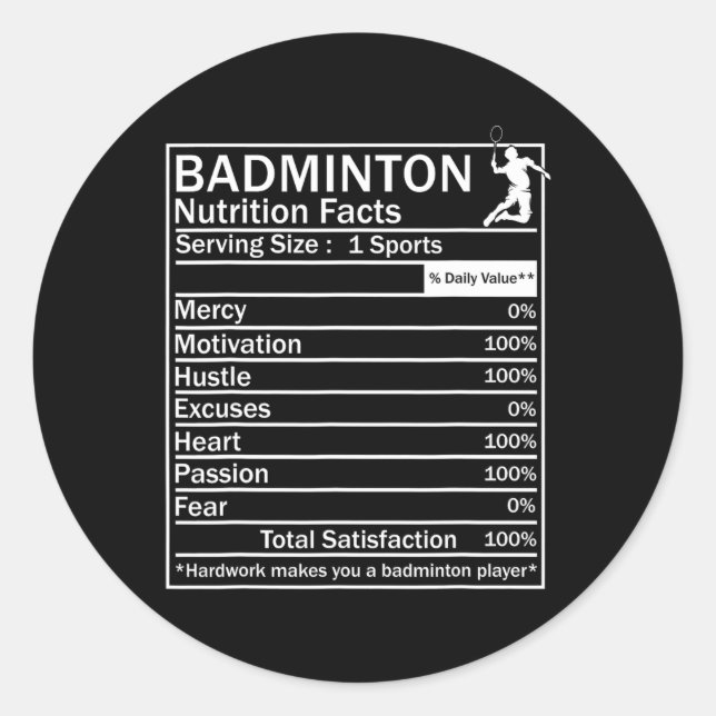 Graciosa etiqueta de ingredientes de Badminton (Anverso)