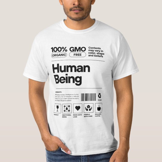 Graciosa Etiqueta De Ser Humano Camiseta - Orgánic (Anverso)