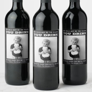 Graciosa etiqueta de vino para regalo de profesor