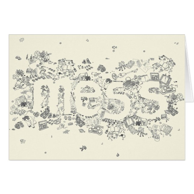 Graciosa familia creativa Mess Línea de dibujo art (Anverso (Horizontal))