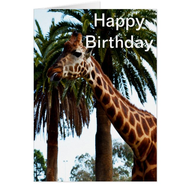 Graciosa Giraffe Raspberry, Tarjeta de Cumpleaños (Frente)