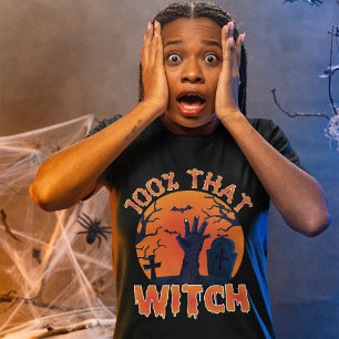 Graciosa Halloween 100 por ciento Camiseta Bruja