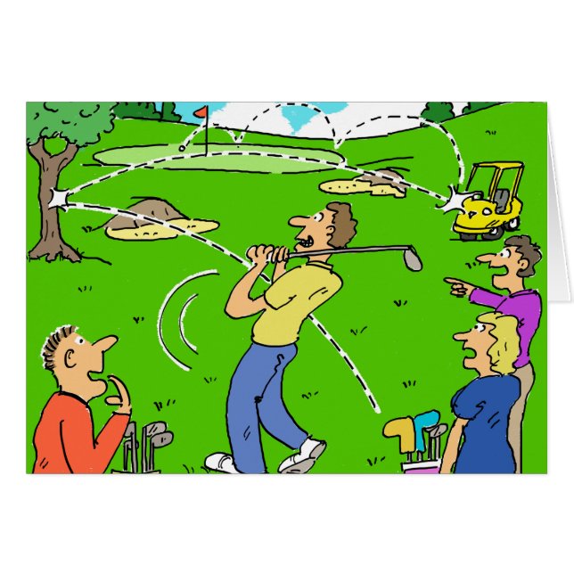 Graciosa Imagen De Golf. Freak Golf Shot Rebounds (Anverso (Horizontal))