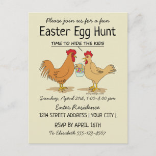 Graciosa invitación a la caza de huevos en Pascua