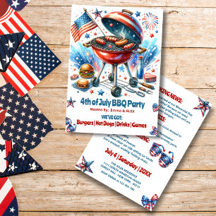 Graciosa Invitación A La Fiesta BBQ Del 4 De Julio