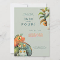 Graciosa invitación a la fiesta de cumpleaños 4 de