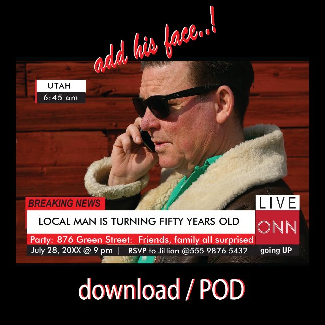 Graciosa invitación a los 50 años 🎉 noticias fals (Subido por el creador)