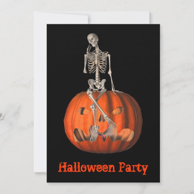 Graciosa invitación al Skeleton Jack O Lantern a H (Anverso)