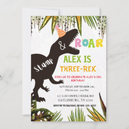 Graciosa invitación de cumpleaños de Dinosaur