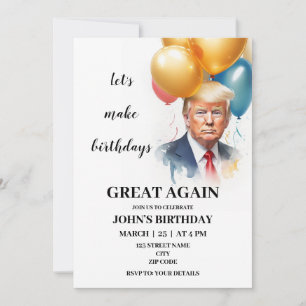 Graciosa invitación de cumpleaños de Trump
