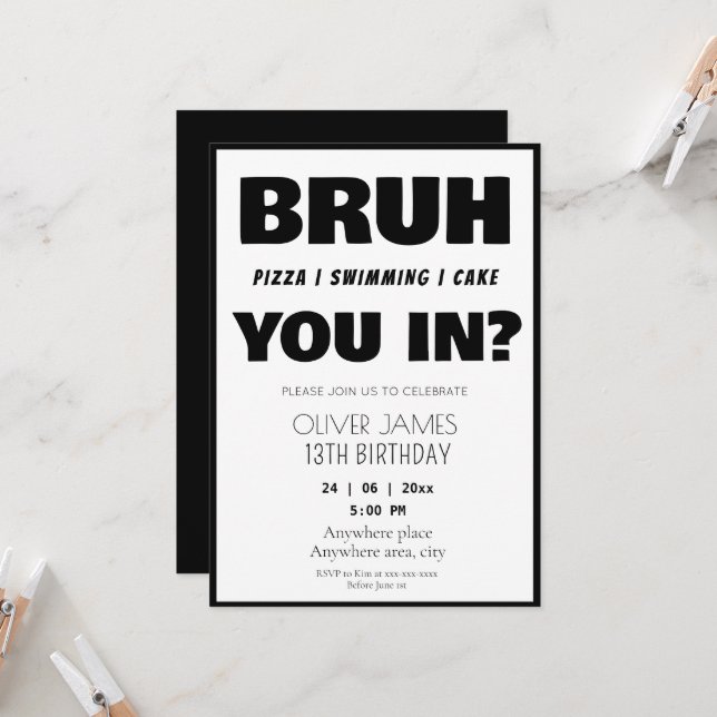 Graciosa invitación de cumpleaños de verano (Anverso/Reverso In Situ)