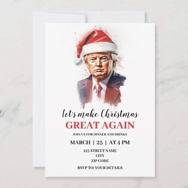 Graciosa invitación de Navidades de Donald Trump (Anverso)