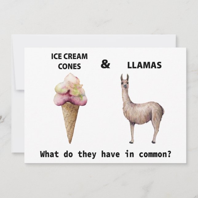 Graciosa invitación de Renion Familiar Llama (Anverso)