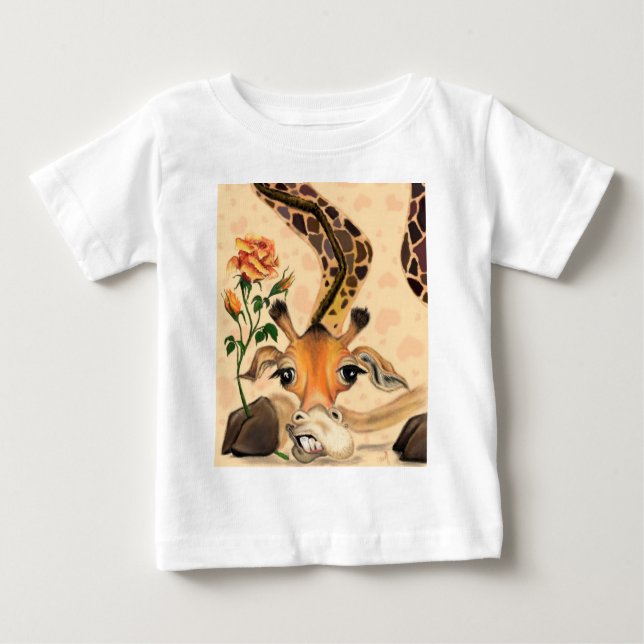Graciosa jirafa bebé camiseta (Anverso)
