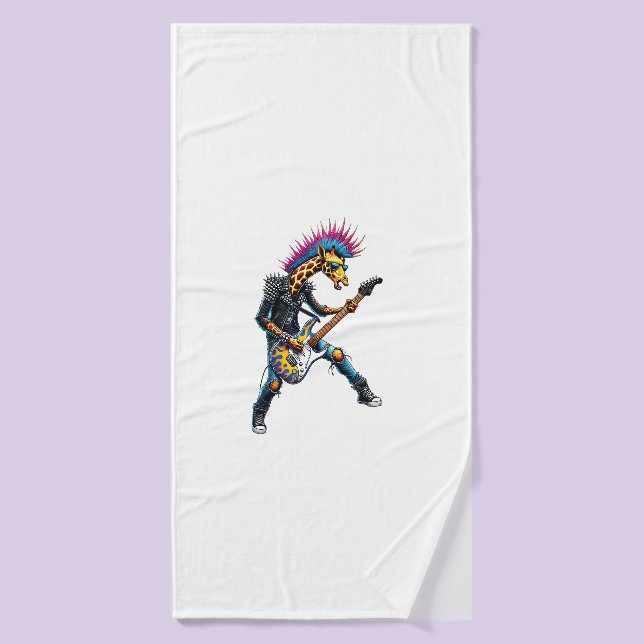 Graciosa jirafa de Punk, jirafa de Gótico rollo, G (Toalla de baño)
