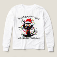 Graciosa lista de gatos negros de Santa unisex