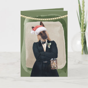 Graciosa Moda Saludo de Navidad de Pastor Alemán