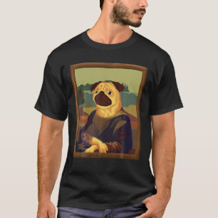 Graciosa Mona Lisa Pug Parodia de la camiseta