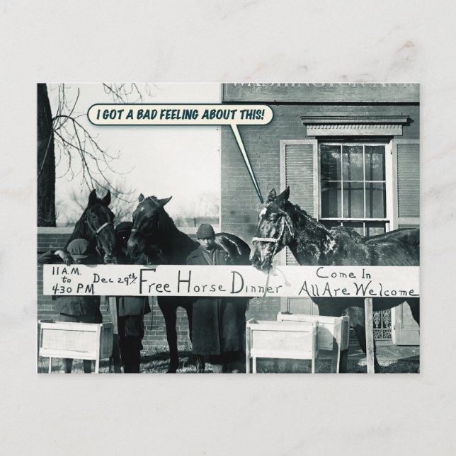 Graciosa postal - Cena de caballos (Anverso)