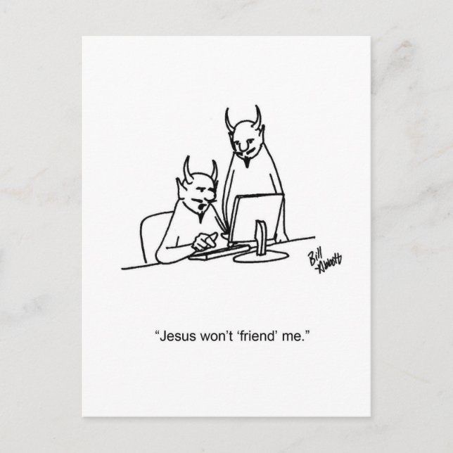 Graciosa postal de humor en medios sociales (Anverso)