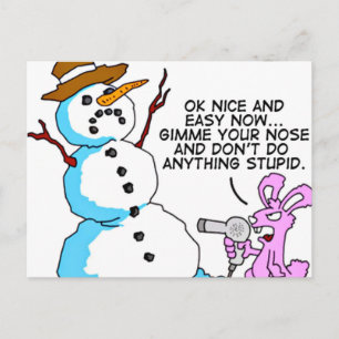 Graciosa postal de Navidades Snowman