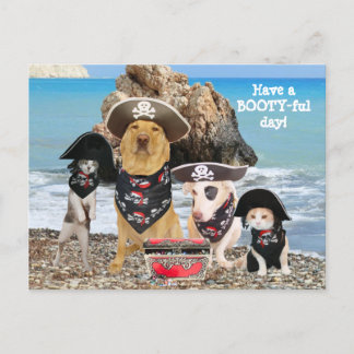 Graciosa postal del Día del Pirata Mascota