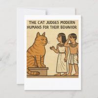 Graciosa postal del juez egipcio de gatos