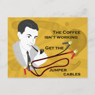 Graciosa postal del retro papá para café