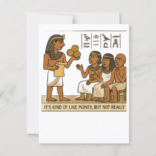 Graciosa postal egipcia de humor para monedas
