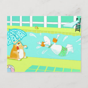 Graciosa postal interior de natación