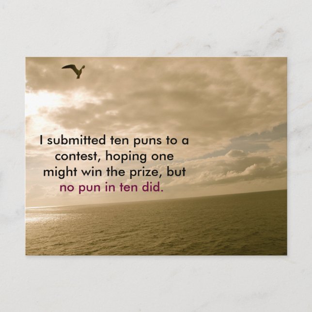Graciosa postal sobre Puns, Punny, Postcross (Anverso)