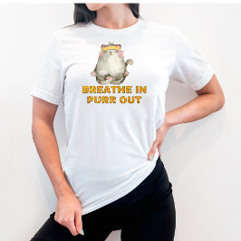 Graciosa Respiración De Gato En La Camiseta De Yog