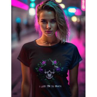 Graciosa San Valentín gótico, camiseta de Skeleton