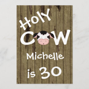 Graciosa Santa Vaca 30 Invitación de cumpleaños hu