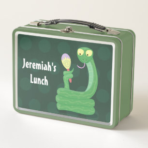 Graciosa serpiente verde con maraca personalizado