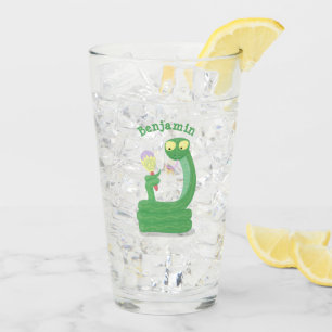 Graciosa serpiente verde con maraca personalizado