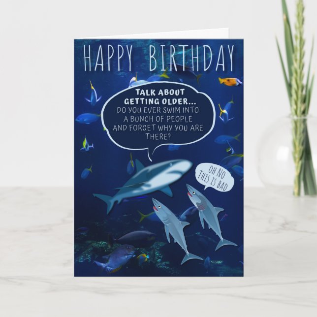 Graciosa tarjeta azul de humor de cumpleaños de ti (Anverso)