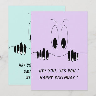 Graciosa tarjeta Birthady Graciosa Curiosidad Ojos