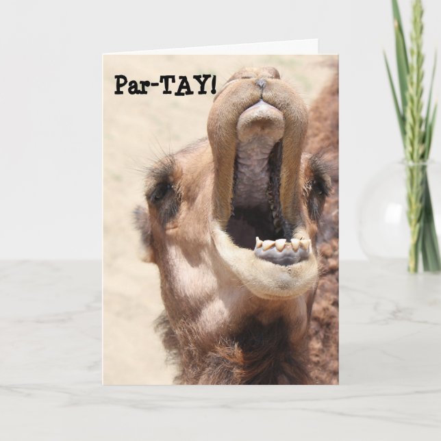 Graciosa tarjeta Camel New Year, PAR-TAY como su 2 (Anverso)