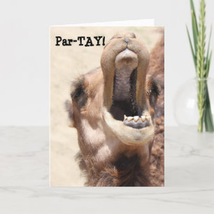 Graciosa tarjeta Camel New Year, PAR-TAY como su 2