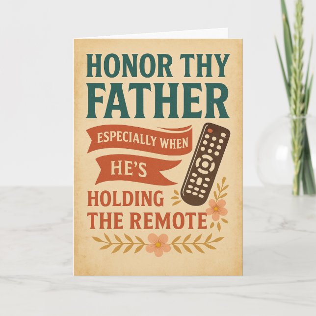 Graciosa tarjeta cristiana del día del padre honra (Anverso)